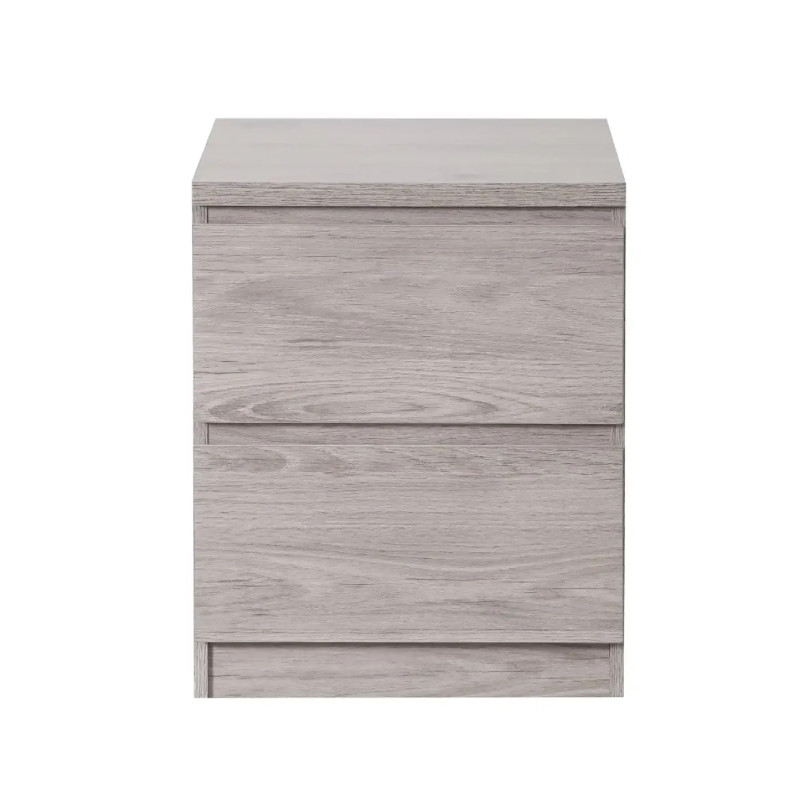 Jupiter 2 Drawer Bedside Grey Oak front