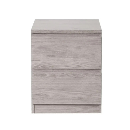 Jupiter 2 Drawer Bedside Grey Oak front