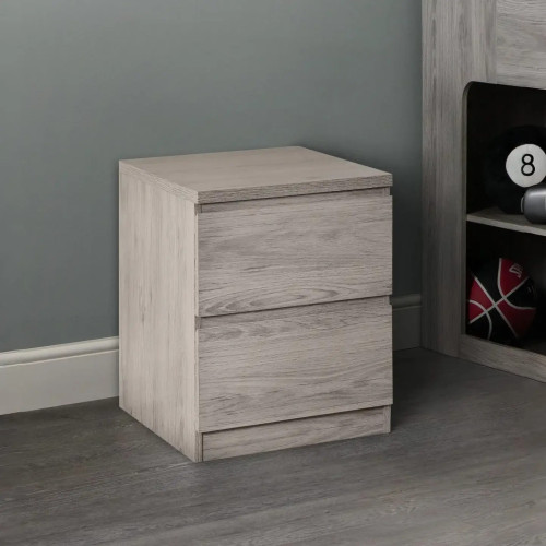 Jupiter 2 Drawer Bedside Grey Oak