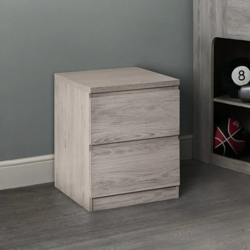 Jupiter 2 Drawer Bedside Grey Oak