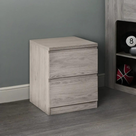 Jupiter 2 Drawer Bedside Grey Oak