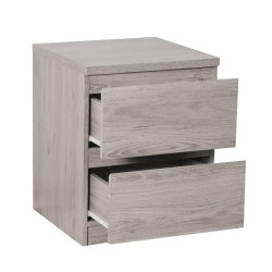 Jupiter 2 Drawer Bedside Grey Oak opened