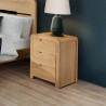 Curve 3 Drawer Bedside Oak Veneer