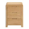 Curve 3 Drawer Bedside Oak Veneer front
