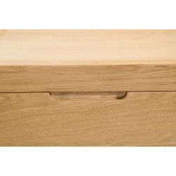 Curve 3 Drawer Bedside Oak Veneer handle