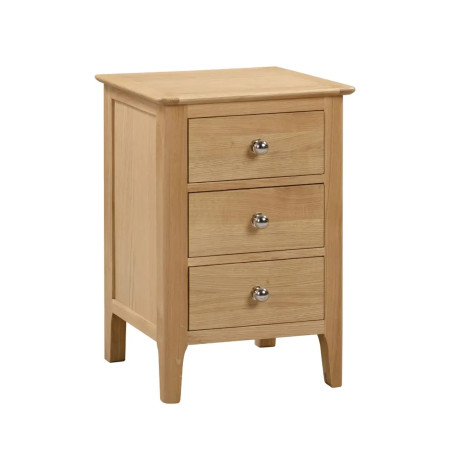 Cotswold 3 Drawer Bedside Oak Veneer closed