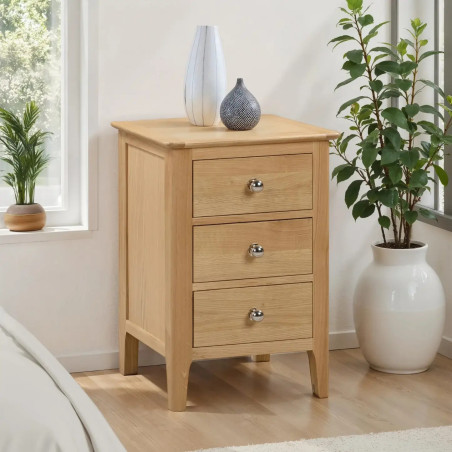 Cotswold 3 Drawer Bedside Oak Veneer