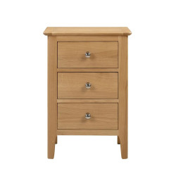 Cotswold 3 Drawer Bedside Oak Veneer front