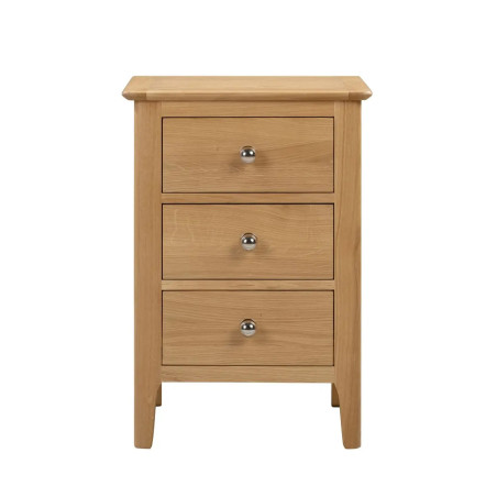 Cotswold 3 Drawer Bedside Oak Veneer front