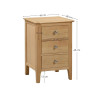 Cotswold 3 Drawer Bedside Oak Veneer dimensions