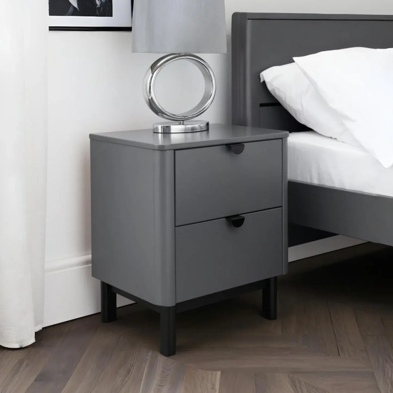 Chloe 2 Drawer Bedside Grey