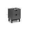 Chloe 2 Drawer Bedside Grey dimensions