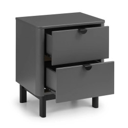 Chloe 2 Drawer Bedside Grey opened
