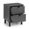 Chloe 2 Drawer Bedside Grey opened
