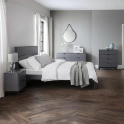 Chloe 2 Drawer Bedside Grey room view