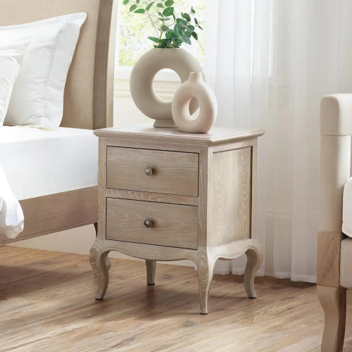 Camille 2 Drawer Bedside Light Brown