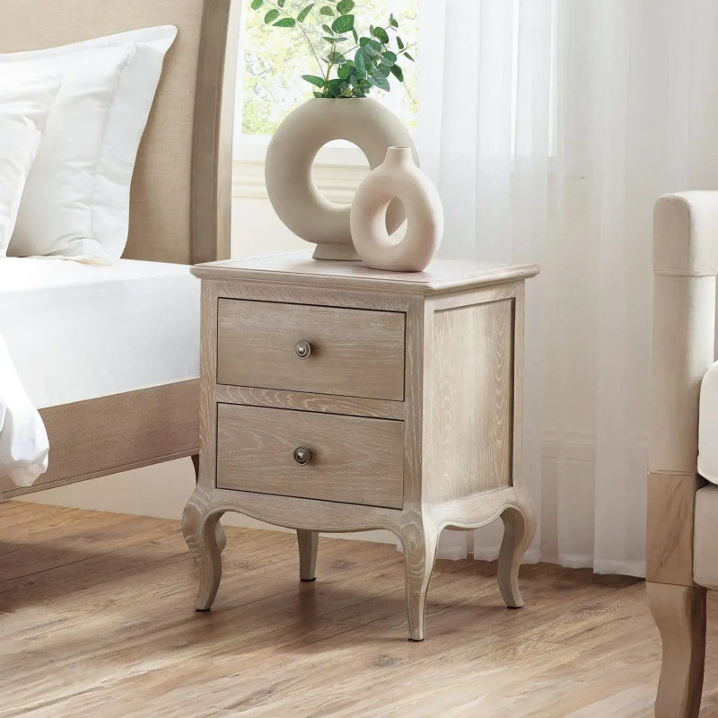 Camille 2 Drawer Bedside Light Brown