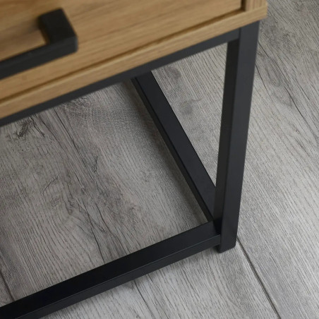 Harlow 1 Drawer Bedside Table Light Oak Effect handle