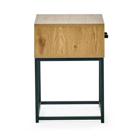 Harlow 1 Drawer Bedside Table Light Oak Effect side