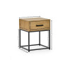Harlow 1 Drawer Bedside Table Light Oak Effect dimensions