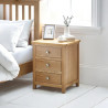 Mallory 3 Drawer Bedside Oak Veneer