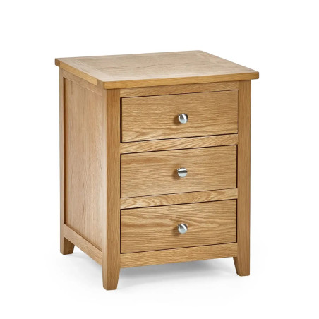 Mallory 3 Drawer Bedside Oak Veneer closed
