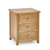Mallory 3 Drawer Bedside Oak Veneer closed