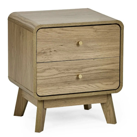 Ingrid 2 Drawer Bedside Oak closed