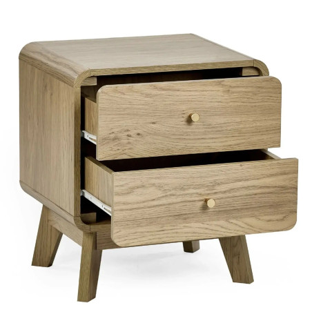 Ingrid 2 Drawer Bedside Oak opened