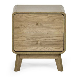 Ingrid 2 Drawer Bedside Oak front