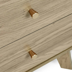 Ingrid 2 Drawer Bedside Oak handles