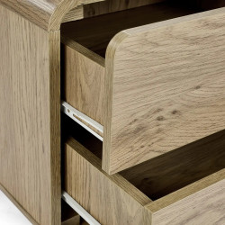 Ingrid 2 Drawer Bedside Oak runners
