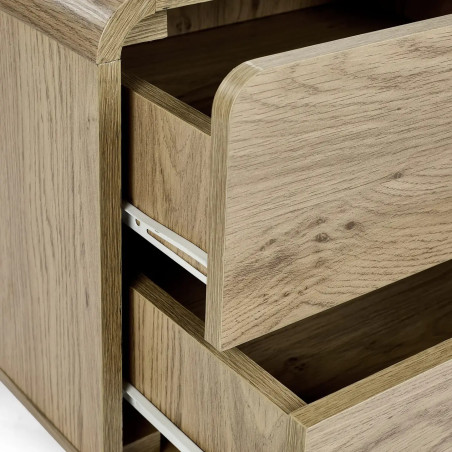 Ingrid 2 Drawer Bedside Oak runners