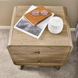 Ingrid 2 Drawer Bedside Oak top