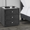 Sorrento 3 Drawer Bedside Slate Grey Linen