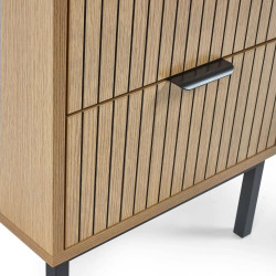 Sia 2 Drawer Bedside Oak Effect side