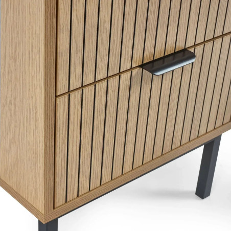 Sia 2 Drawer Bedside Oak Effect side