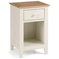Salerno Shaker 1 Drawer Bedside Ivory/Oak