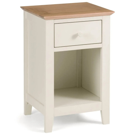 Salerno Shaker 1 Drawer Bedside Ivory/Oak