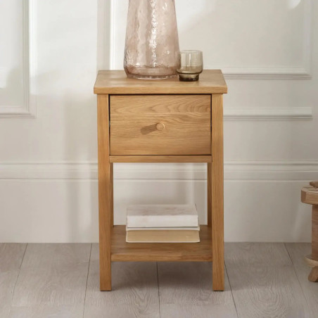 Coxmoor 1 Drawer Bedside Oak room view