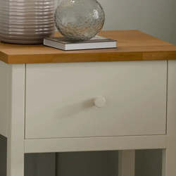 Coxmoor 1 Drawer Bedside Oak and ivory handle