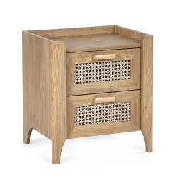 Sydney 2 Drawer Bedside Natural Oak Effect closed