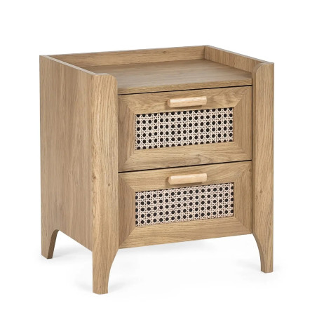 Sydney 2 Drawer Bedside Natural Oak Effect closed