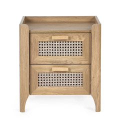 Sydney 2 Drawer Bedside Natural Oak Effect front