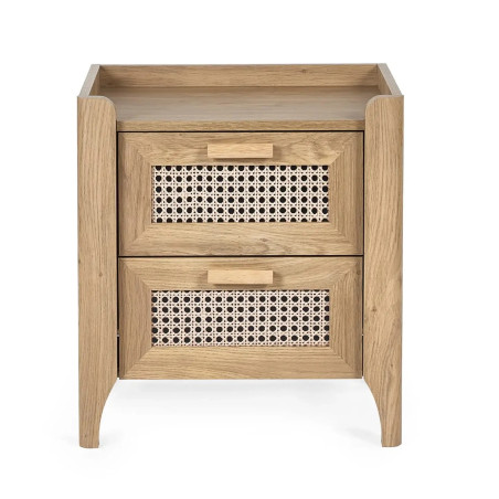 Sydney 2 Drawer Bedside Natural Oak Effect front