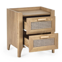 Sydney 2 Drawer Bedside Natural Oak Effect opened