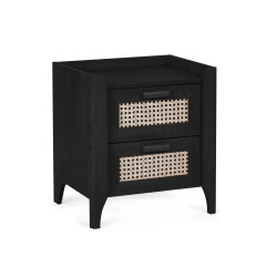 Sydney 2 Drawer Bedside black closed