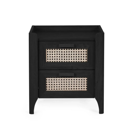 Sydney 2 Drawer Bedside black front