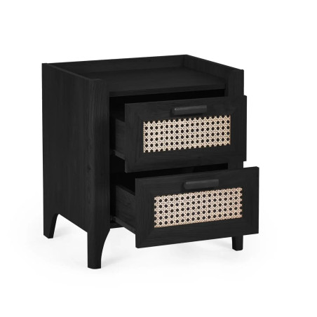 Sydney 2 Drawer Bedside black opened