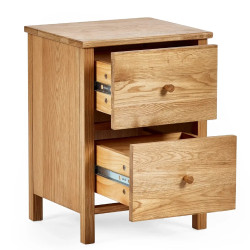 Coxmoor 2 Drawer Bedside Oak opened